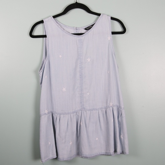 Velvet Heart Tops - NWT Velvet Heart Embroidered Star Denim Shirt Lrg